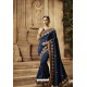Navy Blue Vichitra Silk Designer Saree