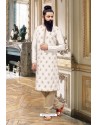 White Slub Silk Kurta Pajama