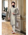 Grey Jacquard Kurta Pajama