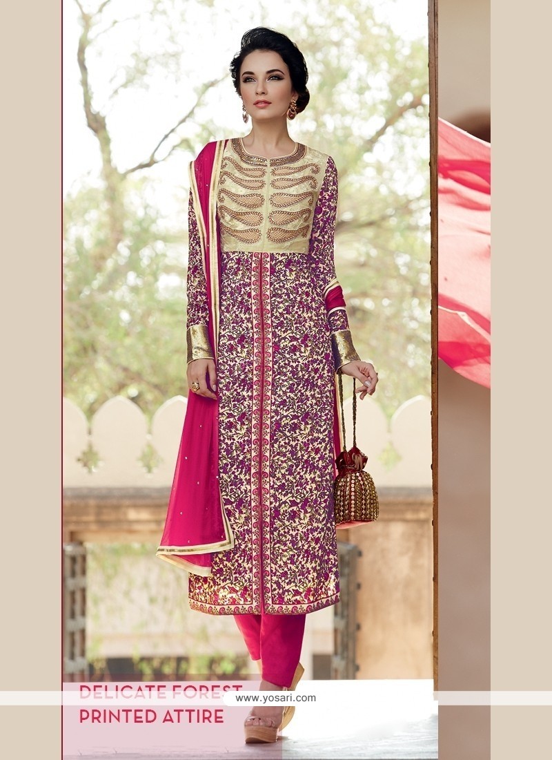 Lavish Lace Work Pure Crepe Designer Salwar Suit