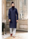 Navy Blue Dupion Silk Kurta Pajama