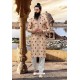 Beige And Red Poly Viscose Kurta Pajama