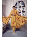 Yellow Pure Cotton Cambric Straight Suit