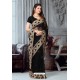 Brilliant Black Net Heavy Embroidered Party Wear Saree