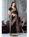 Brilliant Black Net Heavy Embroidered Party Wear Saree