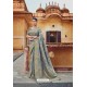 Grey Silk Multi Weaving Designer Saree