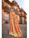 Orange Silk Multi Weaving Designer Saree