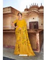 Yellow Silk Multi Weaving Designer Saree