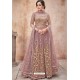 Light Brown Net Heavy Zari Embroidery Anarkali Suit