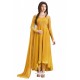 Yellow Faux Georgette Embroidered Suit