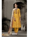 Yellow Pure Jam Silk Straight Suit