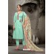 Sky Blue Pure Jam Silk Straight Suit