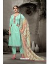 Sky Blue Pure Jam Silk Straight Suit