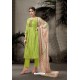 Parrot Green Pure Jam Silk Straight Suit