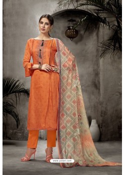 Orange Pure Jam Silk Straight Suit