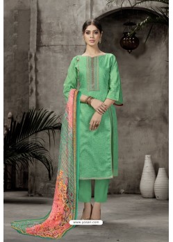 Jade Green Pure Jam Silk Straight Suit