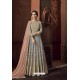 Grey Fancy Fabric And Net Designer Anarkali Suit