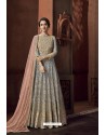 Grey Fancy Fabric And Net Designer Anarkali Suit