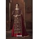 Maroon Heavy Velvet Designer Anarkali Suit