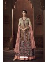 Multi Colour Heavy Net And Japan Satin Designer Anarkali Suit