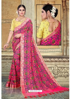 Rani Semi Dola Silk Designer Saree