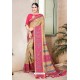 Pretty Multi Colour Semi Dola Silk Designer Saree