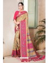 Pretty Multi Colour Semi Dola Silk Designer Saree