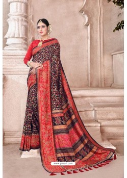 Gorgeous Multi Colour Semi Dola Silk Designer Saree