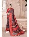 Gorgeous Multi Colour Semi Dola Silk Designer Saree