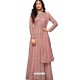 Pink Nylon Net Floor Length Suit