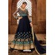 Navy Blue Pure Georgette Designer Anarkali Suit