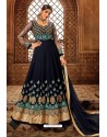 Navy Blue Pure Georgette Designer Anarkali Suit