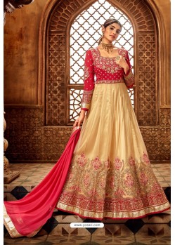 Gold And Rani Pure Georgette Designer Anarkali Suit