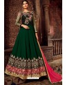 Dark Green Pure Georgette Designer Anarkali Suit