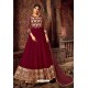 Maroon Pure Georgette Designer Anarkali Suit