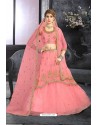 Light Pink Net Fancy Zari Embroidered Lehenga Choli