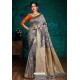 Grey Banarasi Silk Designer Saree
