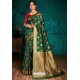 Dark Green Banarasi Silk Designer Saree