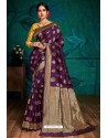 Purple Banarasi Silk Designer Saree
