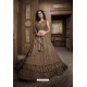 Camel Satin Silk Heavy Embroidered Lehenga Choli