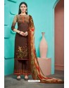 Coffee Pure Cambric Cotton Palazzo Suit