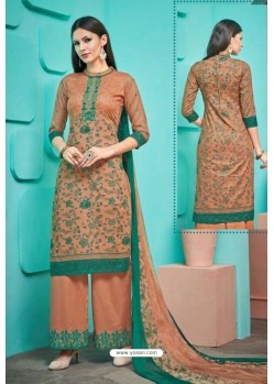 Rust Pure Cambric Cotton Palazzo Suit