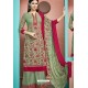 Green Pure Cambric Cotton Palazzo Suit