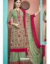 Green Pure Cambric Cotton Palazzo Suit