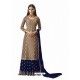 Royal Blue And Gold Georgette Handworked Anarkali Suit