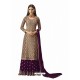 Purple And Gold Georgette Handworked Anarkali Suit