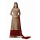 Red And Gold Georgette Handworked Anarkali Suit