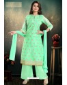 Jade Green Chanderi With Heavy Work Palazzo Suit