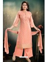 Light Orange Chanderi With Heavy Work Palazzo Suit