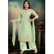 Green Chanderi With Heavy Work Palazzo Suit